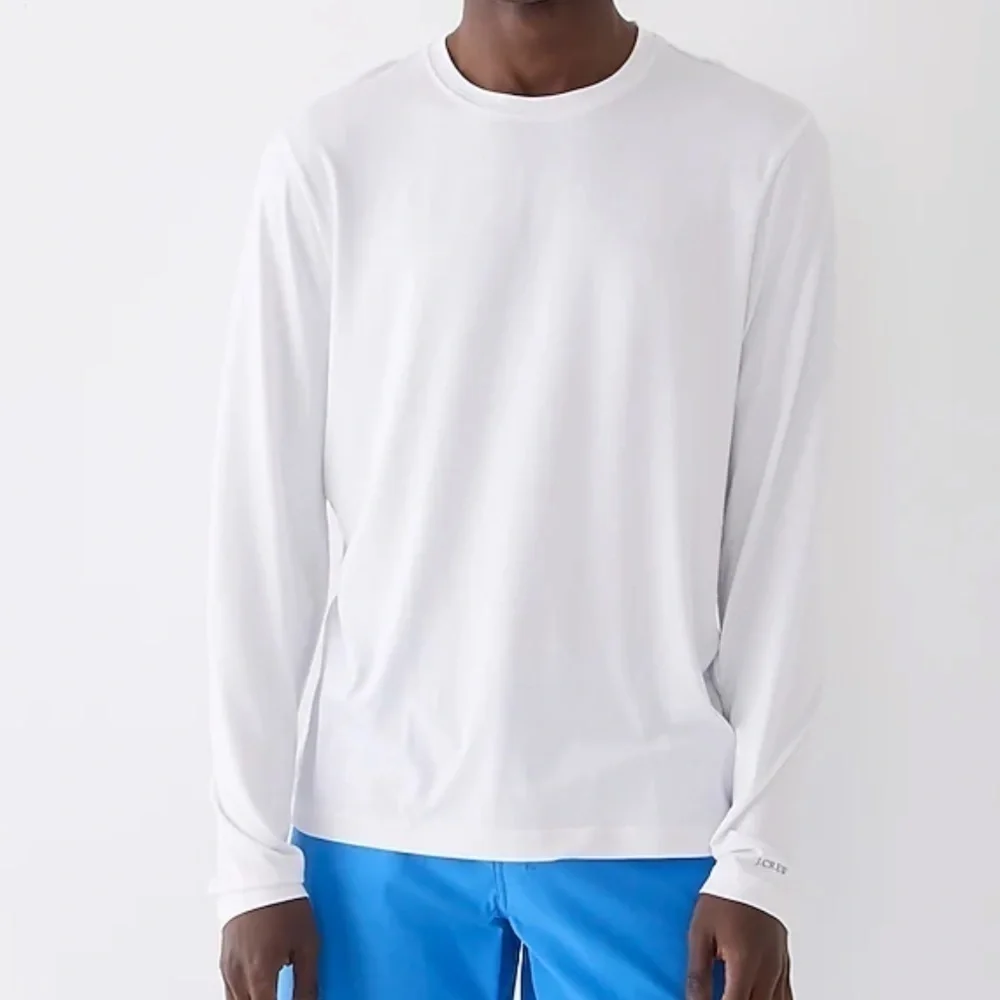 J crew long sleeve sun shirt for men in white